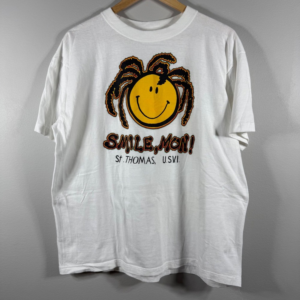 Cocowalk Smile Mon St. Thomas USVI Graphic T-Shirt White XL